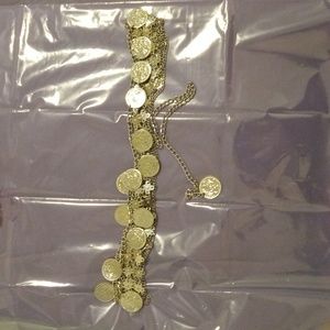 BELLYDANCER COSTUME COIN BELT JEWELRY SILVER